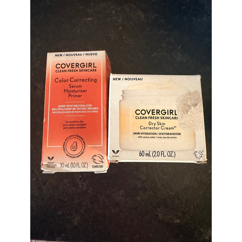 Covergirlโ Clean Fresh Dry Skin Corrector Cream & Color Correcting Serum BUNDLE